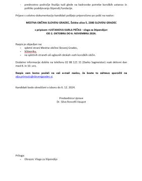 Javni razpis za dodelitev štipendij v študijskem letu 2024-2025 2.